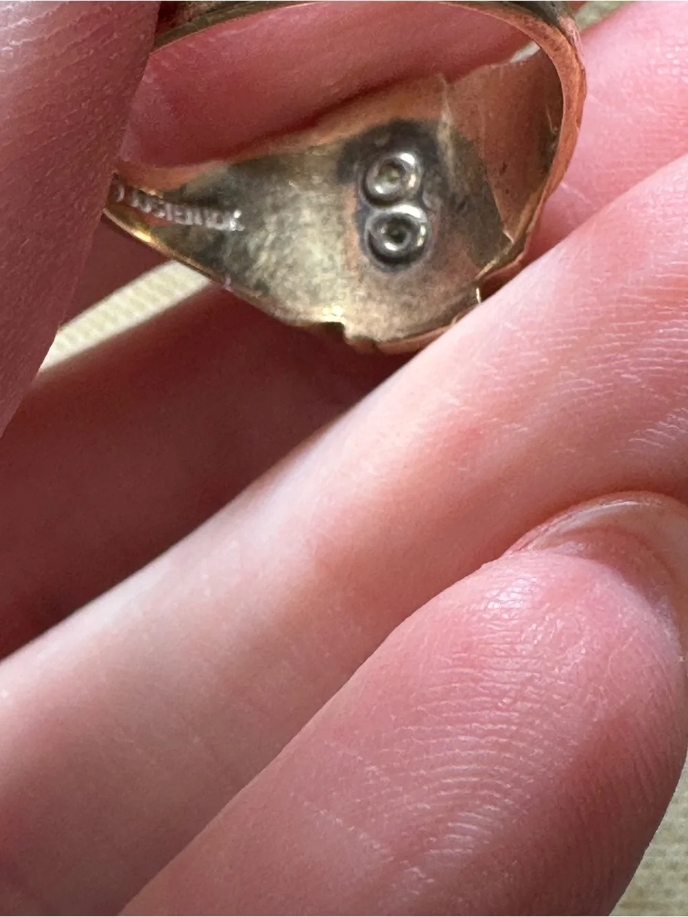 1965 Jostens Yellow 10k & Mother of Pearl Class Ring Size 5.75 Initials C.D.